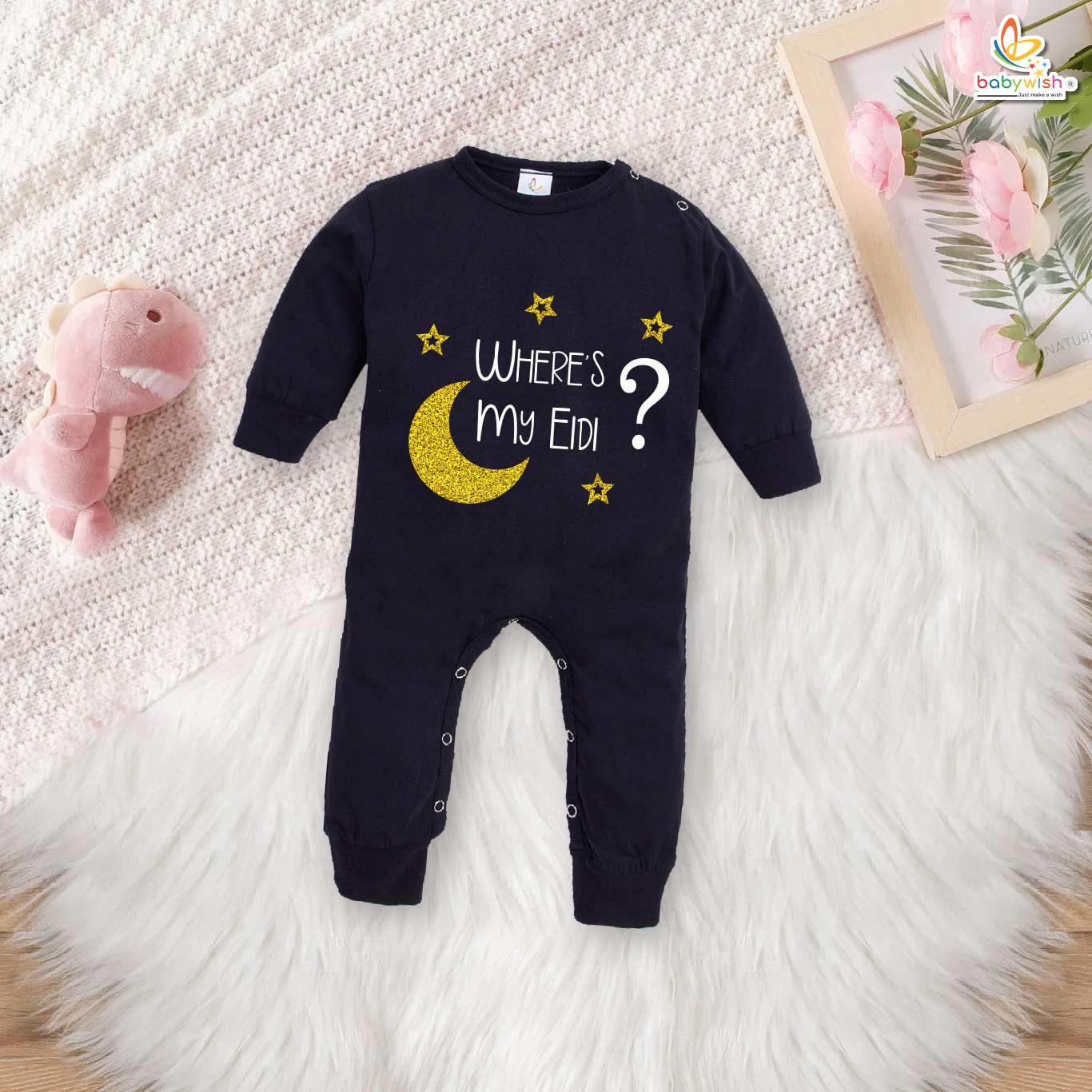 My First Eid Baby Romper – "Where's My Eidi?" Full Body Bodysuit for Newborns & Infants – Babywish