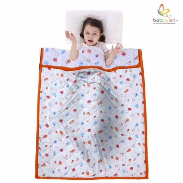GOTS Certified Organic Muslin Baby Dohar Blanket for Newborn Soft Crib All Seasons Quilt for Microfiber Giftset - Red Fruit Island - Image 4