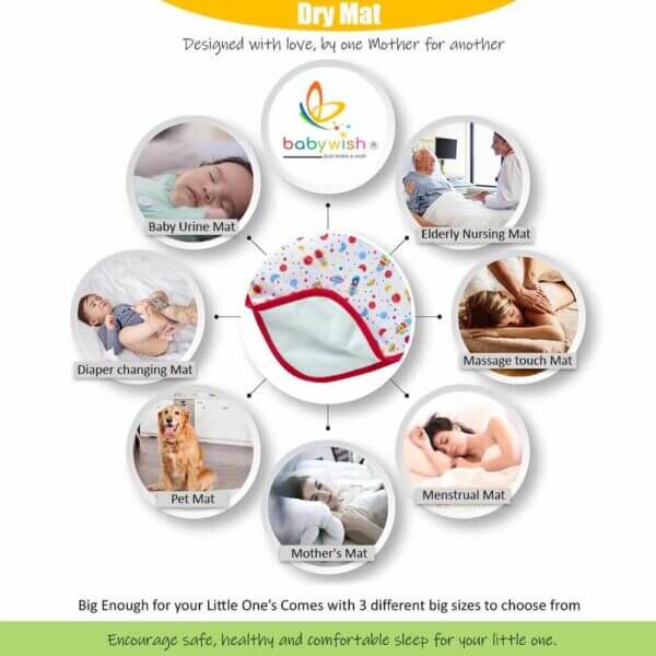 Baby Waterproof Bed Mattress Protector Red Drysheet for Baby Soft Breathable Waterproof Bed Sheet Protector - Image 7