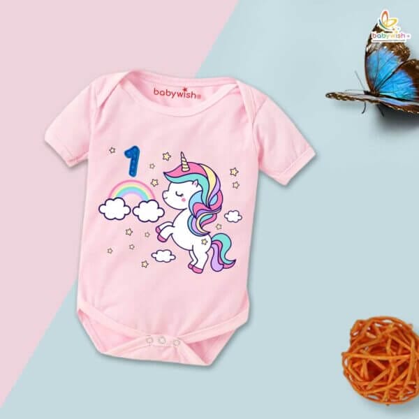 One month unisex baby romper half sleeve round neck onesie - Image 3