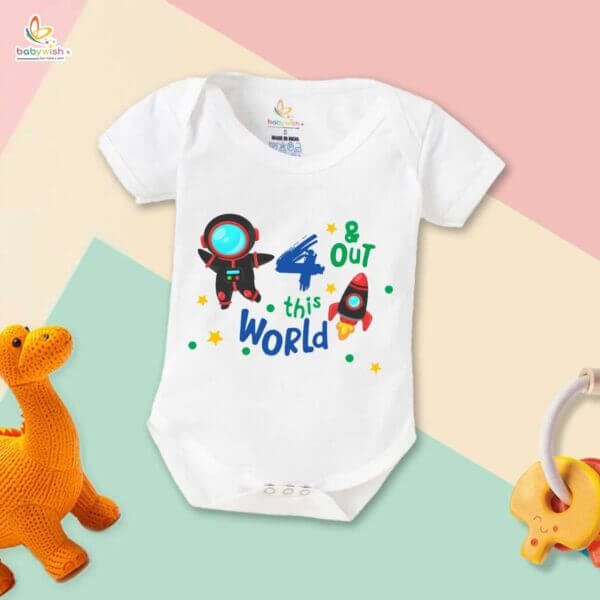Four month unisex baby romper half sleeve round neck onesie - Image 2
