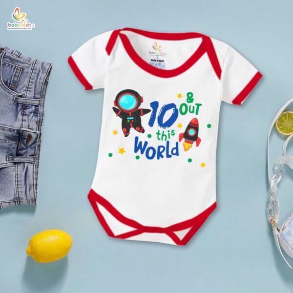 Ten month unisex baby romper half sleeve round neck onesie - Image 5