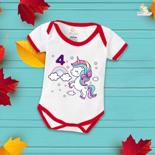 Four month unisex baby romper half sleeve round neck onesie - Image 5