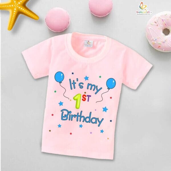 One Year Birthday Unisex T-Shirt Half Sleeve Round Neck Topwear tee for kids - Image 3