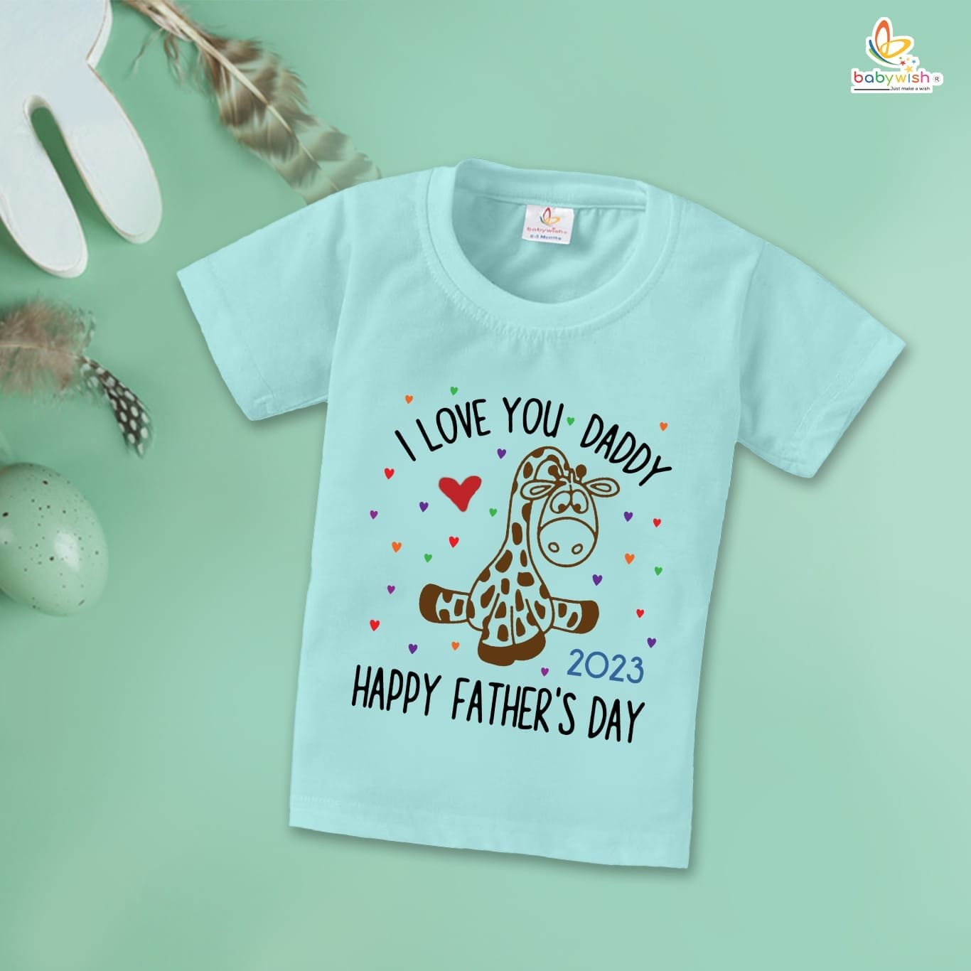 Father's Day Special T-Shirt for Boy’s and Girl’s Half Sleeve Topwear for Unisex Kids | I Love You daddy 2023 |