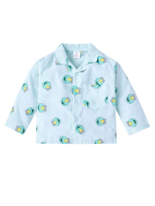Kids Blue Sleepsuit for Boys and Girls Topwear and Pajamas Set - Image 2
