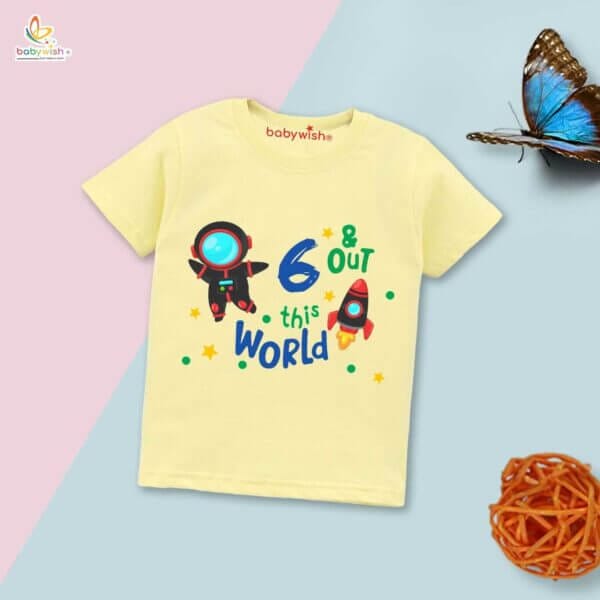 Six Year Birthday Unisex T-Shirt Half Sleeve Round Neck Topwear tee for kids - Image 4