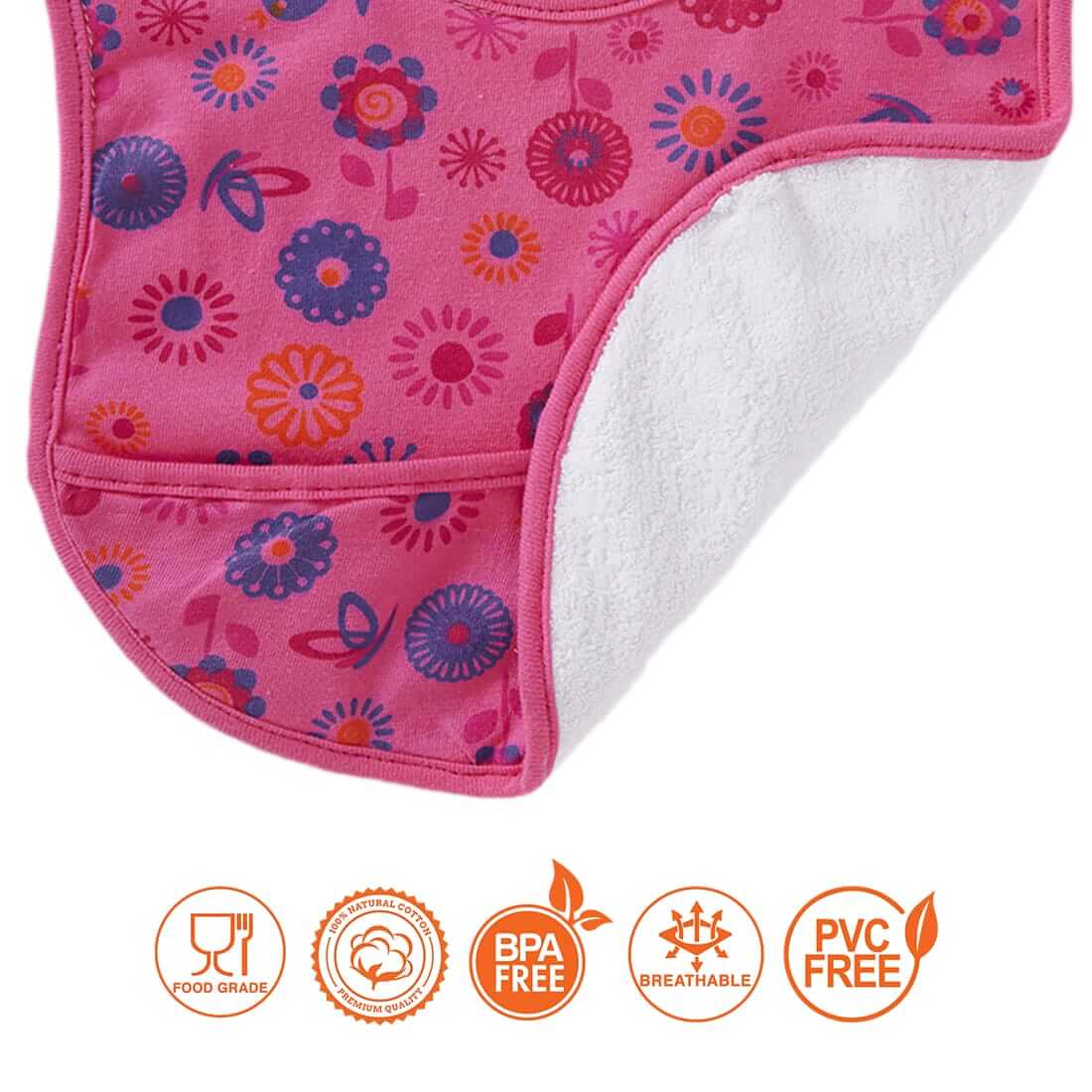 Bibs for Baby – 3-Layer Waterproof Baby Bib with Food Catcher Pocket, Soft and Durable Infant and Toddler Bibs, Unisex Mealtime Accessory, Easy to Clean and Wash - Image 5