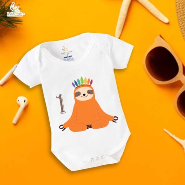 One month unisex baby romper half sleeve round neck onesie - Image 5
