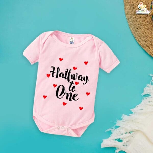 Baby My First Half Birthday Romper – Cute Baby Bodysuit for 6 Month Old | Halfway to One Outfit for Boys & Girls by Babywish - Image 4