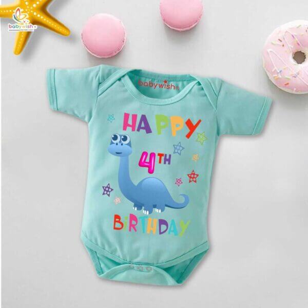 Four month unisex baby romper half sleeve round neck onesie - Image 3
