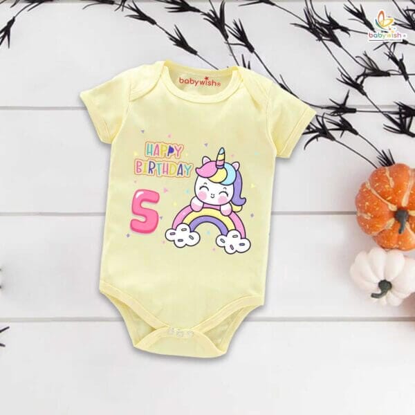 Five month unisex baby romper half sleeve round neck onesie - Image 4