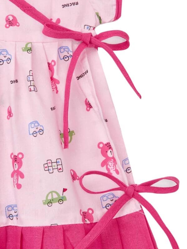 Babywish Baby Girl Cotton Frock Newborn Girl Knee Length Sleeveless Dress Beer Theme Printed - Image 9