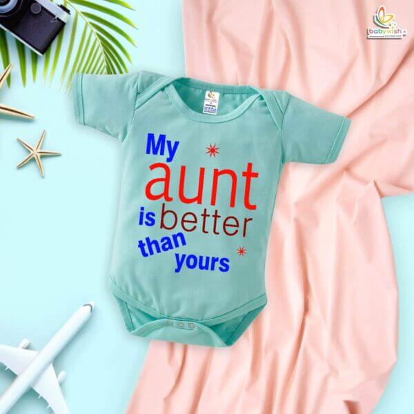 My Aunt is Better Than Yours Romper – Bua Bodysuit for Baby – Cute Baby Clothes for Proud Aunts – Soft Cotton Infant Outfit – Babywish - Image 3