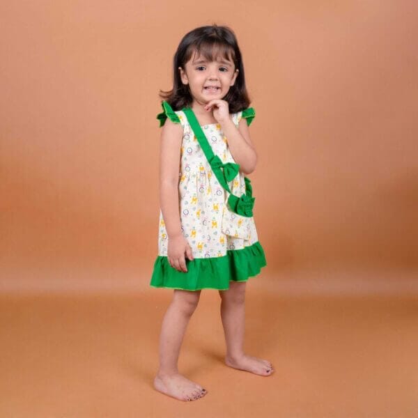 Baby Girl Cotton Frock Newborn Girl Knee Length Sleeveless Dress Bear Theme Printed - Image 11