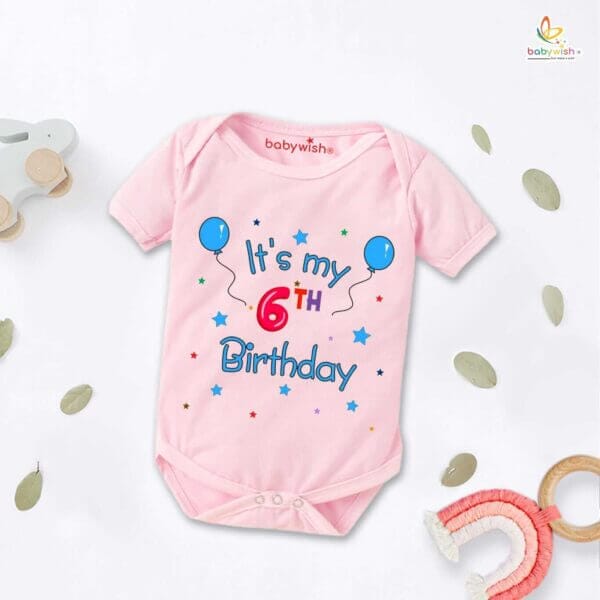 Six month unisex baby romper half sleeve round neck onesie - Image 3