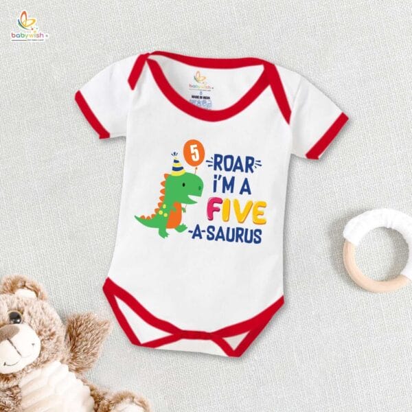 Five month unisex baby romper half sleeve round neck onesie - Image 5