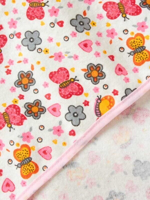 Baby Flannel hooded towels for new born Butterfly Printed Bath Towel for Boys and Girls Infants kids towel - Image 3