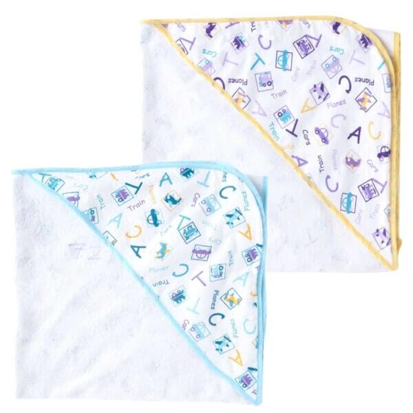 Baby Flannel hooded towels for new born Alphabets Printed Bath Towel for Boys and Girls Infants kids towel
