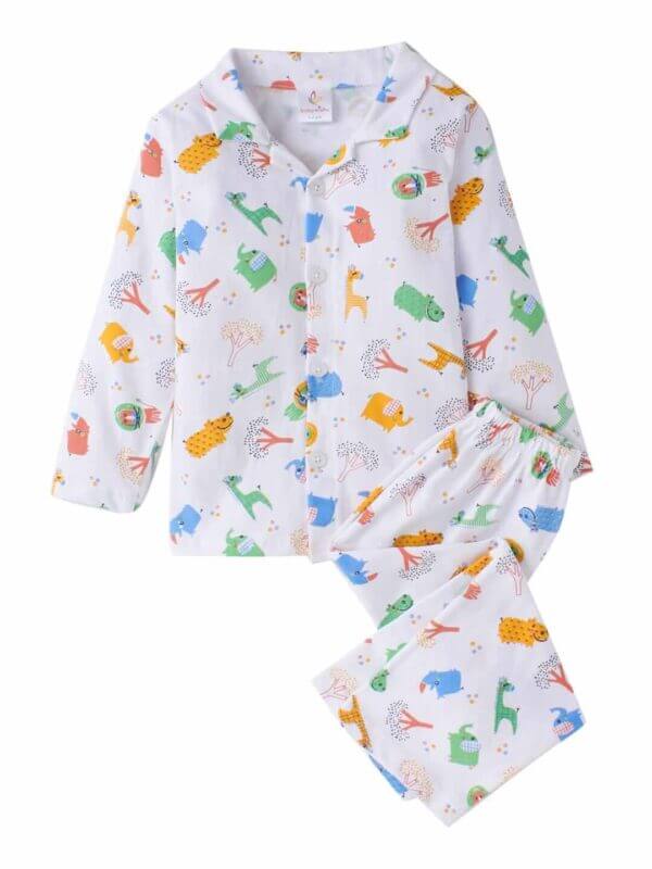 Kids Sleepsuit for Baby Boy’s and Girl’s Topwear and Pajamas Set Long Sleeve Sleepwear Baby Clothing Sets - Planet Animal Theme - Image 5