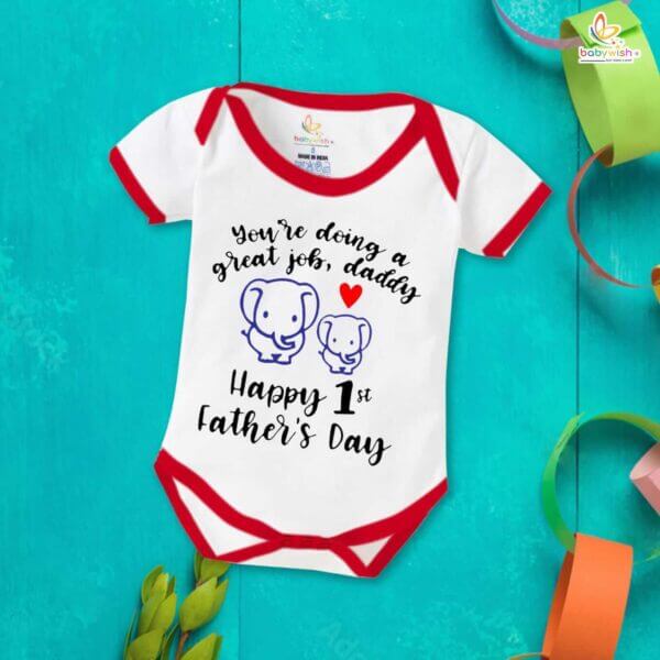 Fathers Day Special Baby Outfit Half Sleeve Unisex Multicolor Romper Onesies for Newborn baby - Image 5