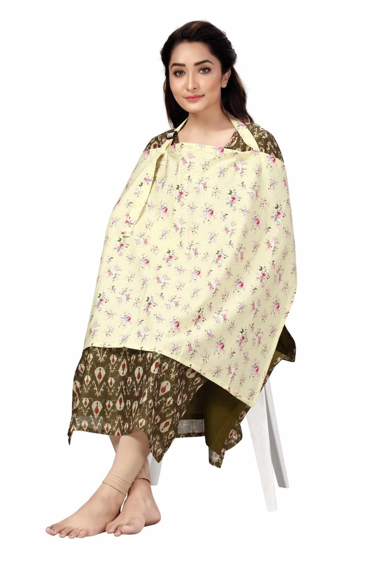 Nursing covers for Mother Breathable feeding cover for Breastfeeding 360° Coverage Protection Cover - Yellow Iris Floral