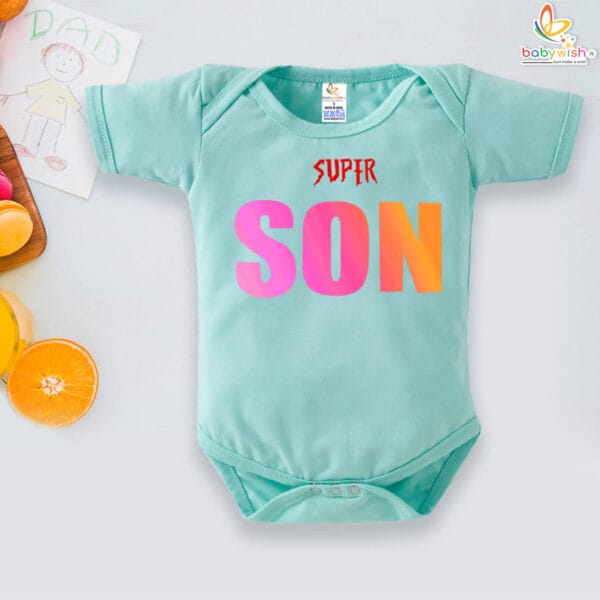 Super Son Fathers Day Baby Romper/Onesies | Babywish - Image 2