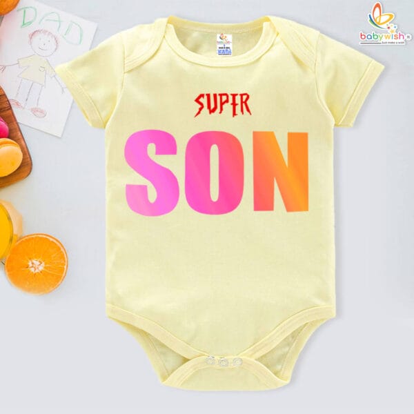 Super Son Fathers Day Baby Romper/Onesies | Babywish - Image 4