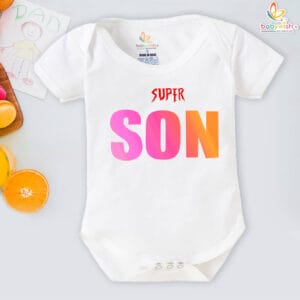 Super Son baby boy romper for Father’s Day – gift for dad by Babywish