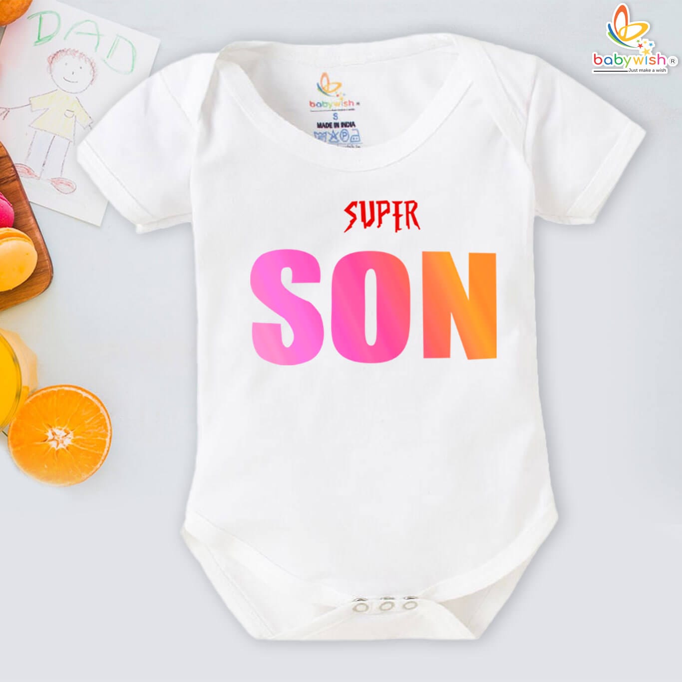 Super Son baby boy romper for Father’s Day – gift for dad by Babywish