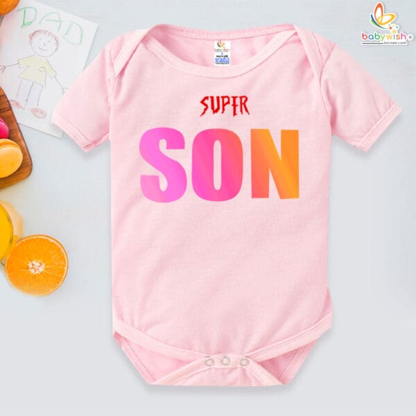 Super Son Fathers Day Baby Romper/Onesies | Babywish - Image 3