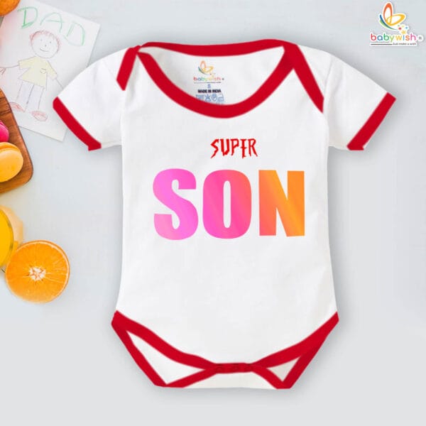 Super Son Fathers Day Baby Romper/Onesies | Babywish - Image 5