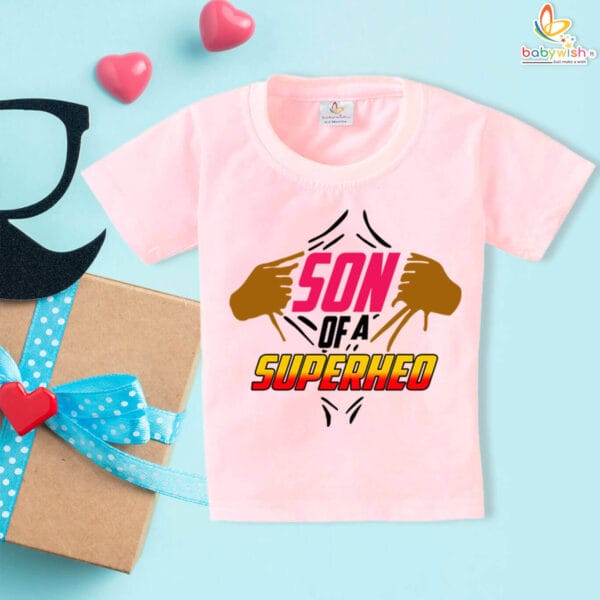 Fathers Day T-Shirt for Kids | Son of a Superhero | Babywish - Image 3