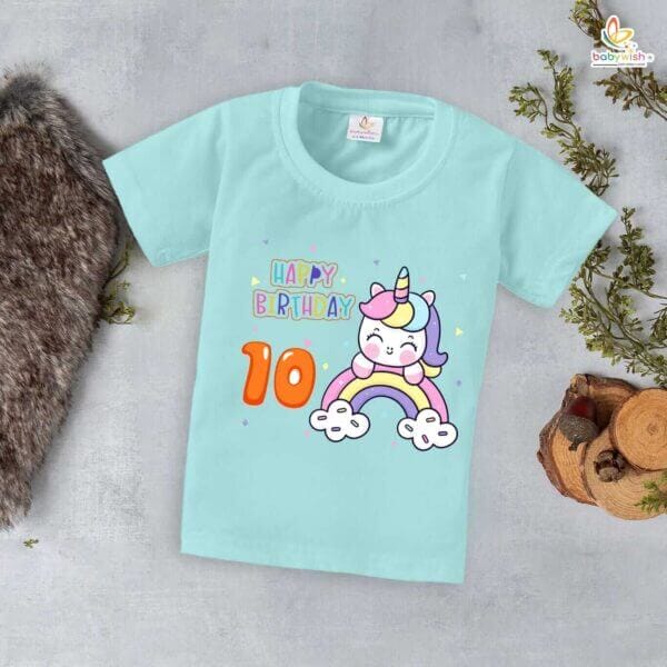 Ten Year Birthday Unisex T-Shirt Half Sleeve Round Neck Topwear tee for kids - Image 2