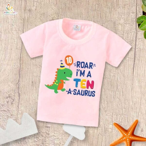 Ten Year Birthday Unisex T-Shirt Half Sleeve Round Neck Topwear tee for kids - Image 2