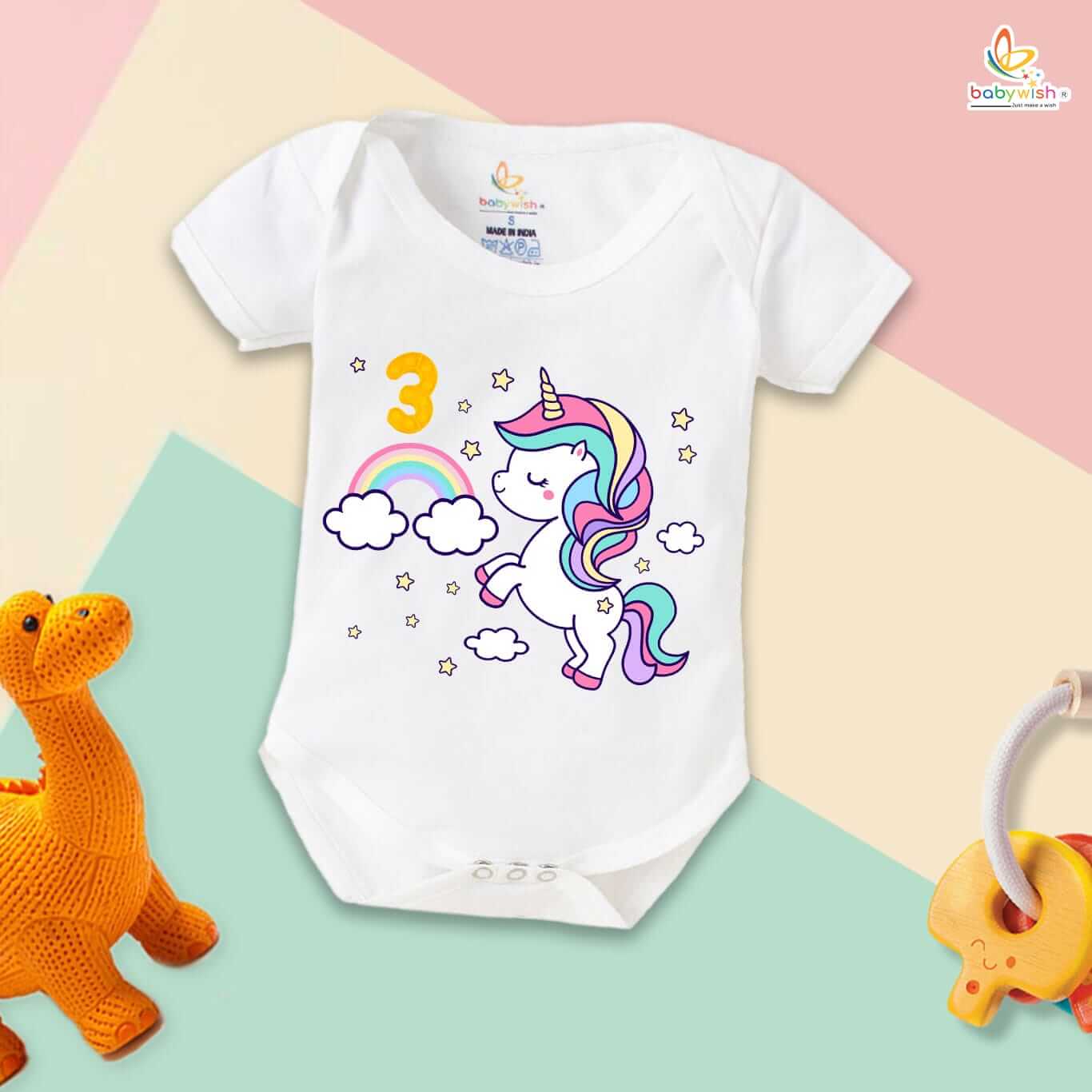 Three month unisex baby romper half sleeve round neck onesie