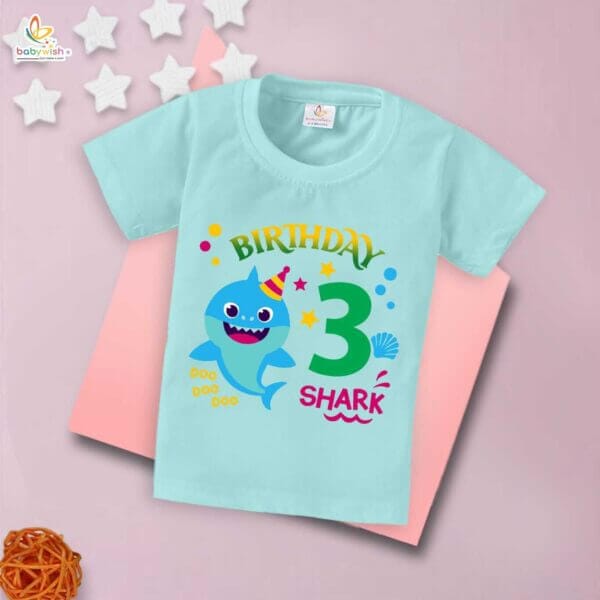 Three Year Birthday Unisex T-Shirt Half Sleeve Round Neck Topwear tee for kids - Image 2