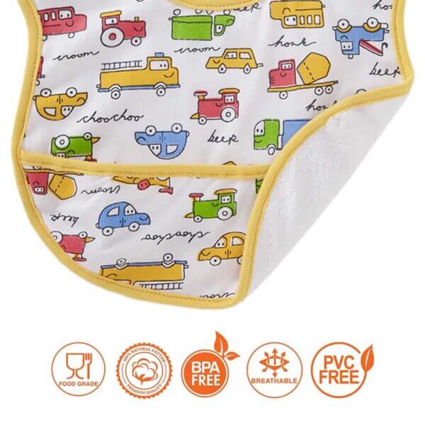 Bibs for Baby, 3-Layers Waterproof Baby Bib Food Catcher with Pocket Bibs - Image 9