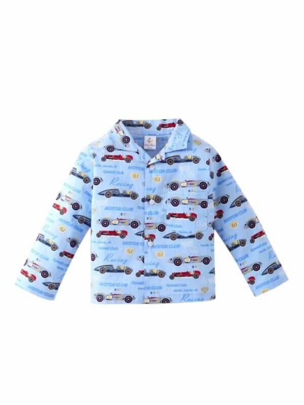 Kids Sleepsuit for Baby Boy’s and Girl’s Topwear and Pajamas Set Long Sleeve Sleepwear Baby Clothing Sets - Blue Race Car - Image 3
