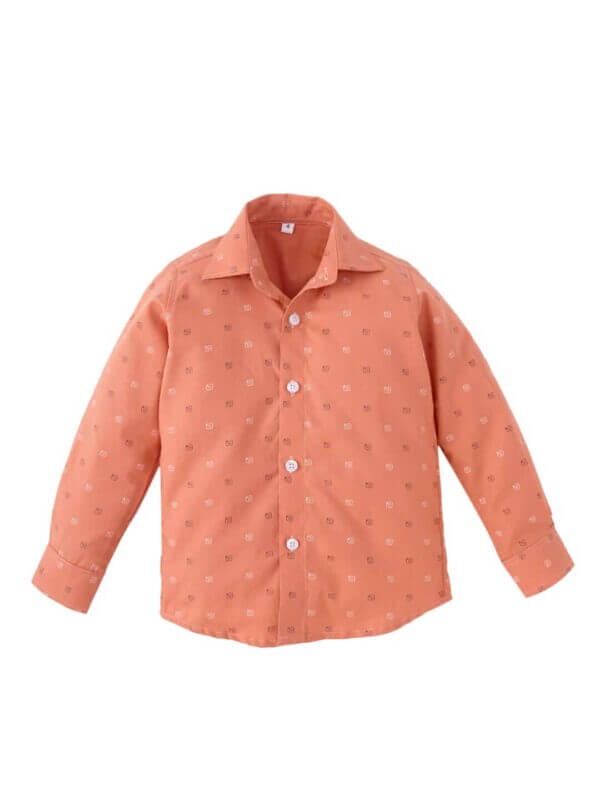 Toddler Boys Full Sleeve Shirt – Peach Camera Print Casual Shirt for Kids and Baby Boys – Stylish and Comfortable Outfit for Everyday Wear – Babywish - Image 2