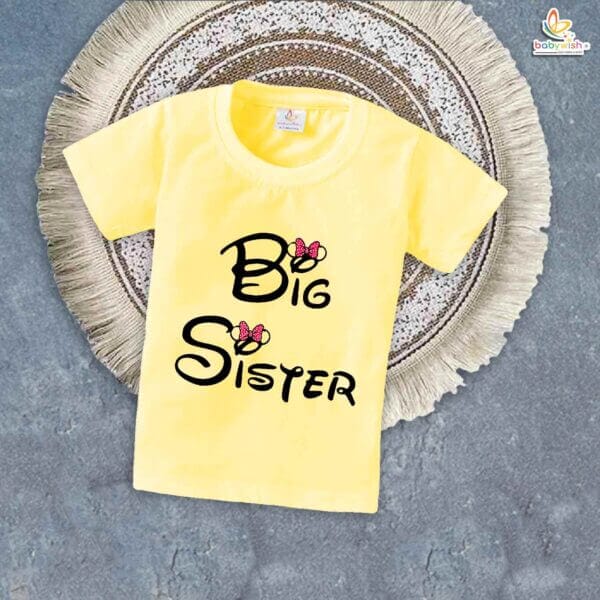 Big Sister T-Shirt – Brother & Sister Matching Family T-Shirt – Cute "Big Sister" Tee for Girls – Baby & Toddler Clothing – Babywish - Image 4