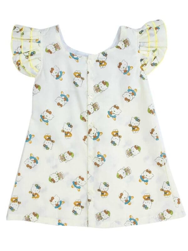 Babywish Baby Girl Cotton Frock Newborn Girl Knee Length Sleeveless Dress Doll Theme Printed - Image 9