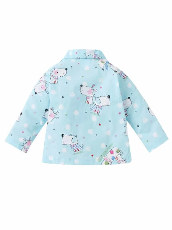 Kids Sleepsuit for Baby Boy’s and Girl’s Topwear and Pajamas Set Long Sleeve Sleepwear Baby Clothing Sets - Blue Cow Theme - Image 3