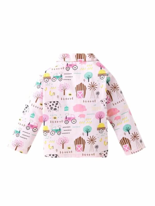 Kids Sleepsuit for Baby Boy’s and Girl’s Topwear and Pajamas Set Long Sleeve Sleepwear Baby Clothing Sets - Peach Tree Print - Image 3