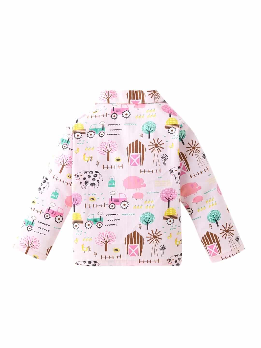 Kids Sleepsuit for Baby Boys and Girls Long Sleeve Topwear and Pajamas Set Baby Clothing Sleepwear Set Peach Tree Print for Newborns and Toddlers - Image 3
