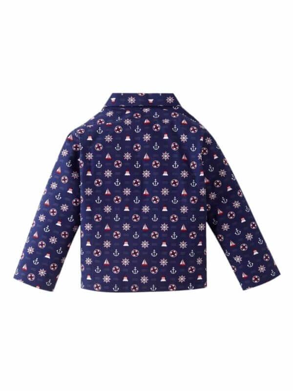 Kids Sleepsuit for Baby Boy’s and Girl’s Topwear and Pajamas Set Long Sleeve Sleepwear Baby Clothing Sets - Blue Wheel Print - Image 3