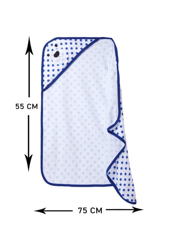 Hooded Baby Towel Blue Polka Dot