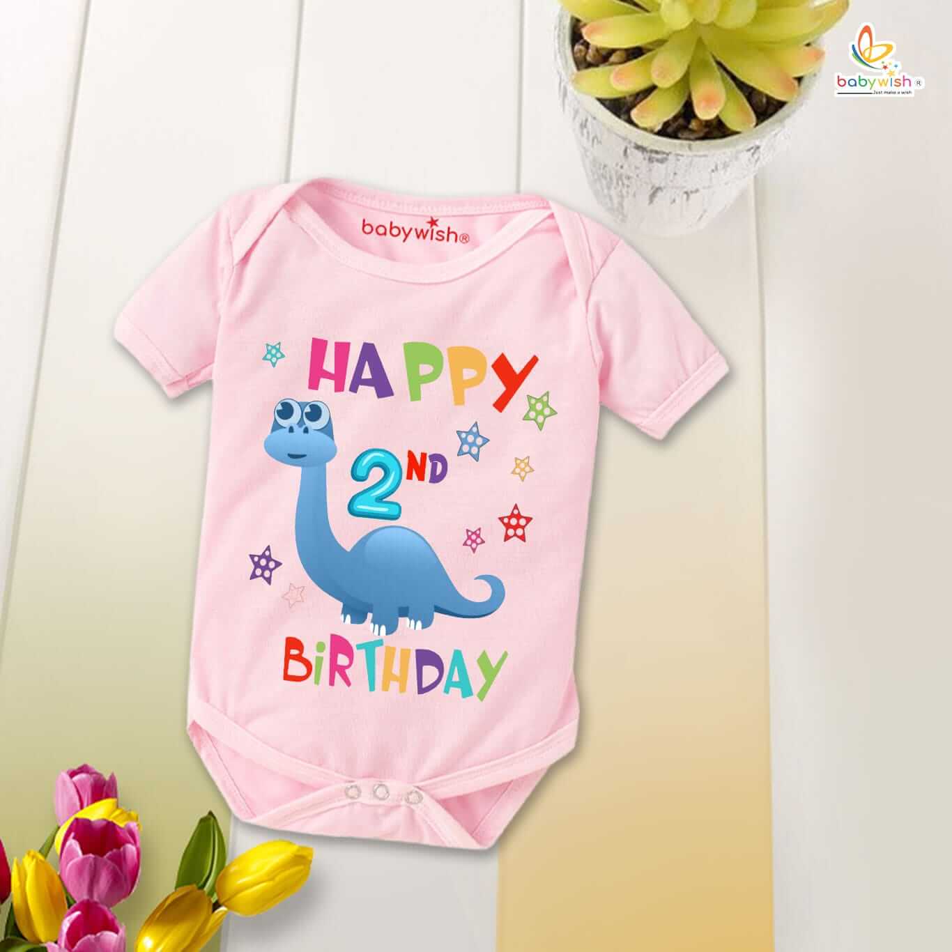 Two month unisex baby romper half sleeve round neck onesie