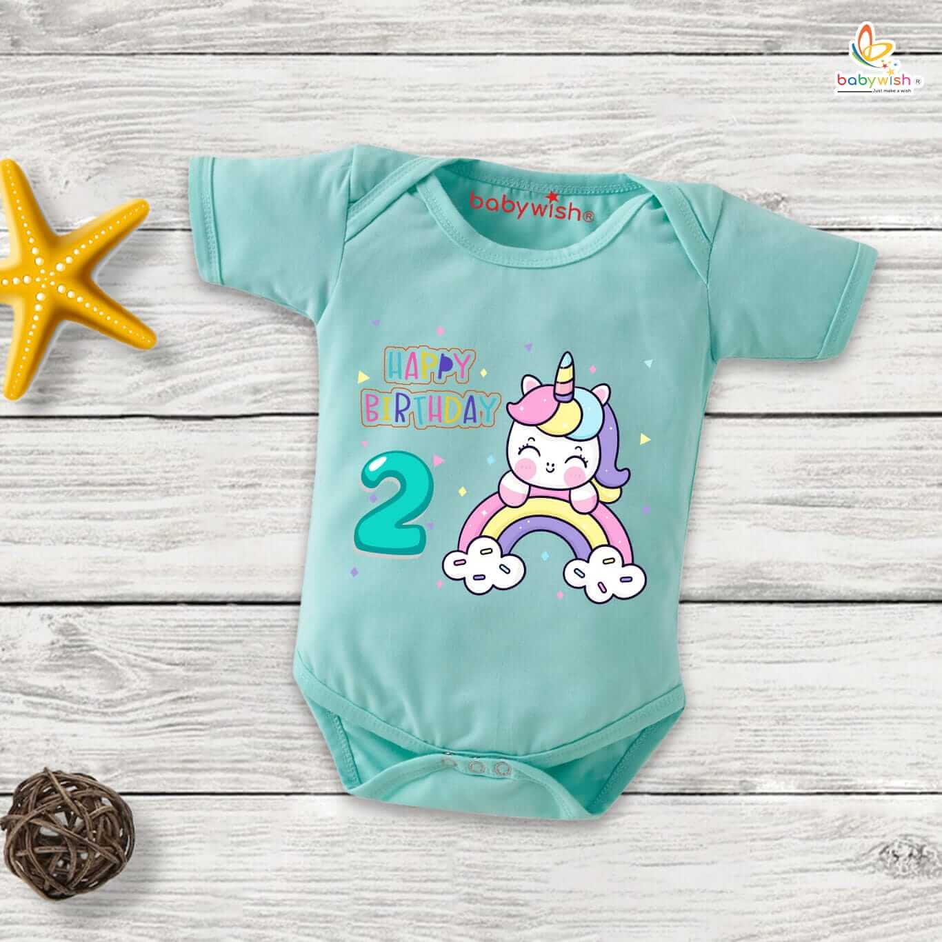 Two month unisex baby romper half sleeve round neck onesie