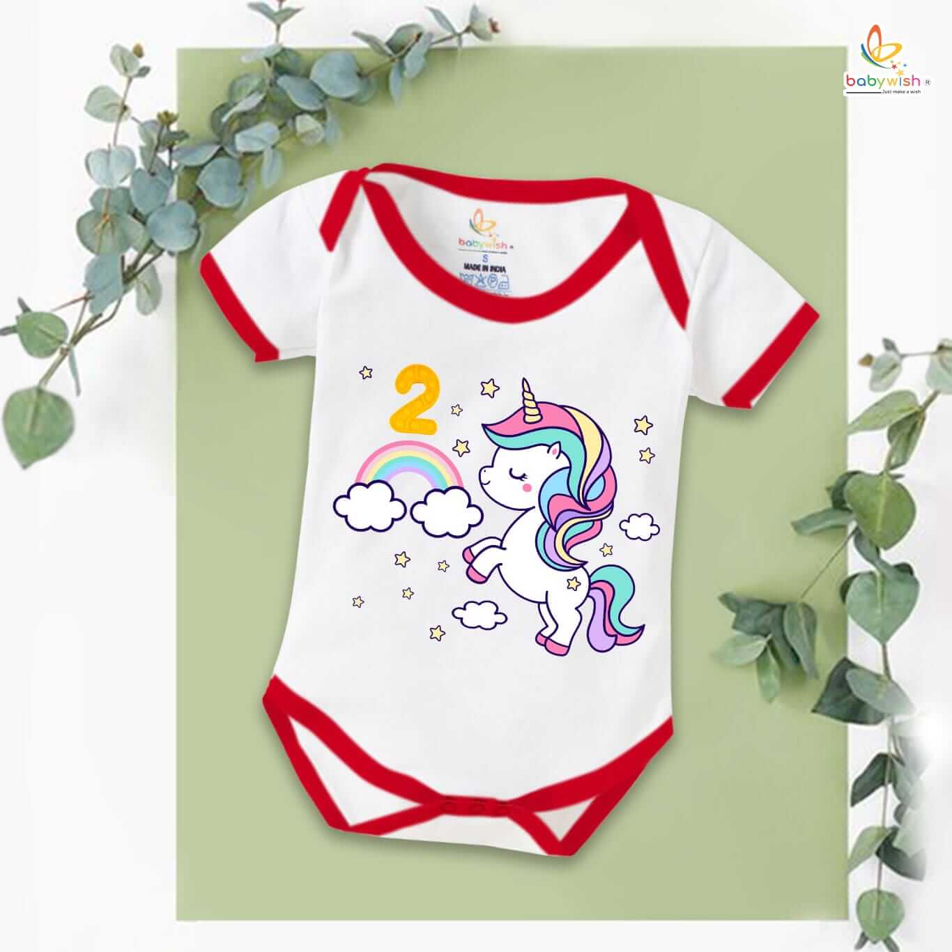 Two month unisex baby romper half sleeve round neck onesie